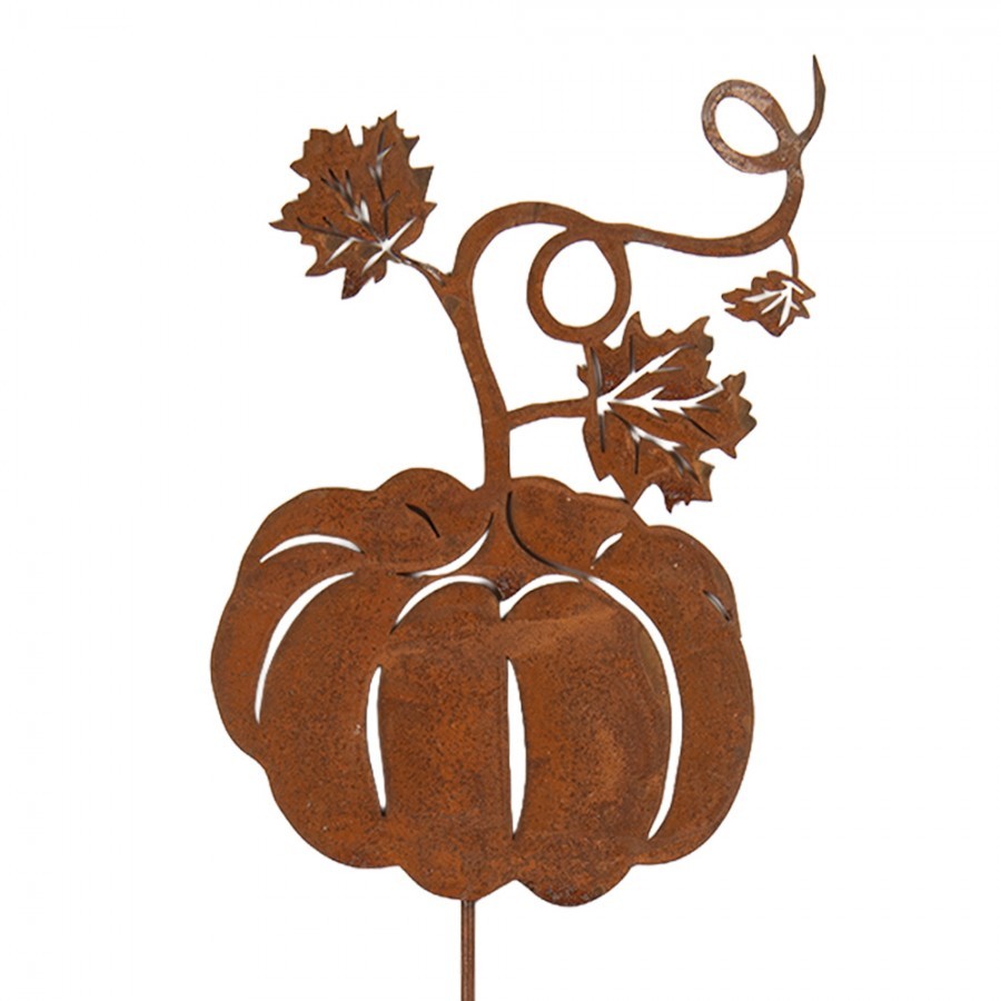 Rustikální rezavý zápich dýně Pumpkin Rust - 14*1*55 cm