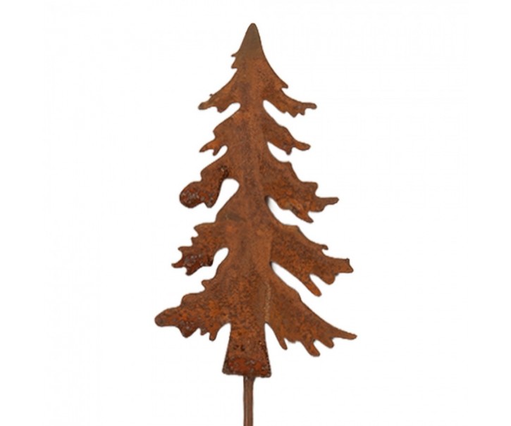 Rustikální rezavý zápich stromek Christmas Tree Rust - 6*1*34 cm Clayre & Eef