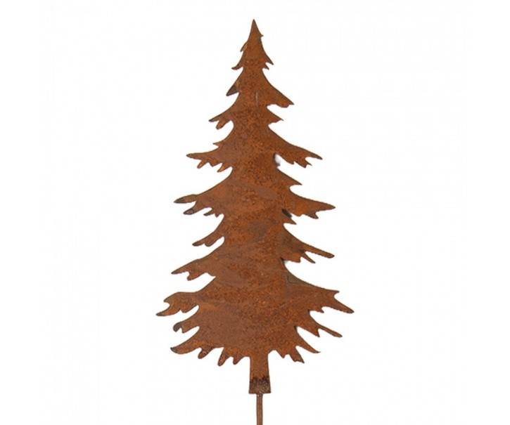 Rustikální rezavý zápich stromek Christmas Tree Rust L - 11*1*52 cm Clayre & Eef