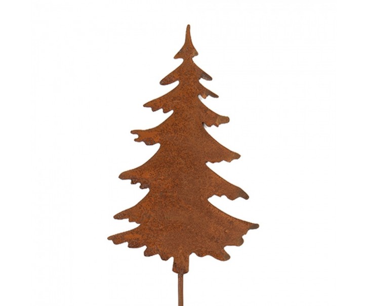 Rustikální rezavý zápich stromek Christmas Tree Rust M - 11*1*50 cm Clayre & Eef