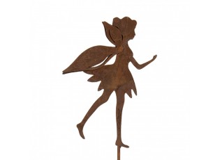 Rustikální rezavý zápich zahradní víla Fairy Rust - 9*1*42 cm