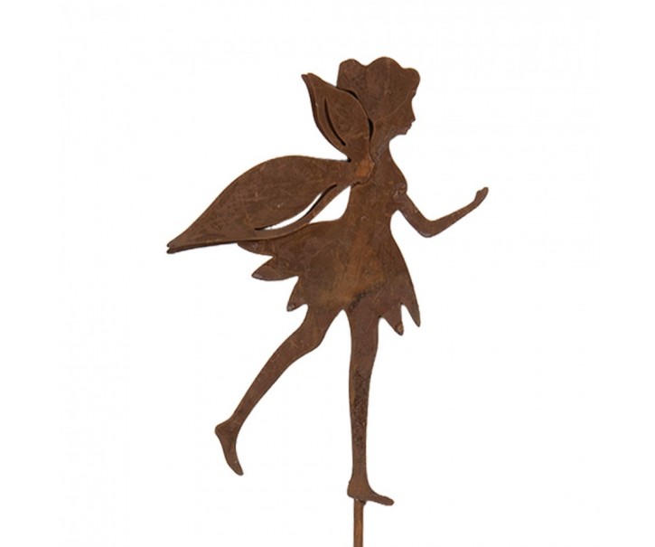 Rustikální rezavý zápich zahradní víla Fairy Rust - 9*1*42 cm Clayre & Eef