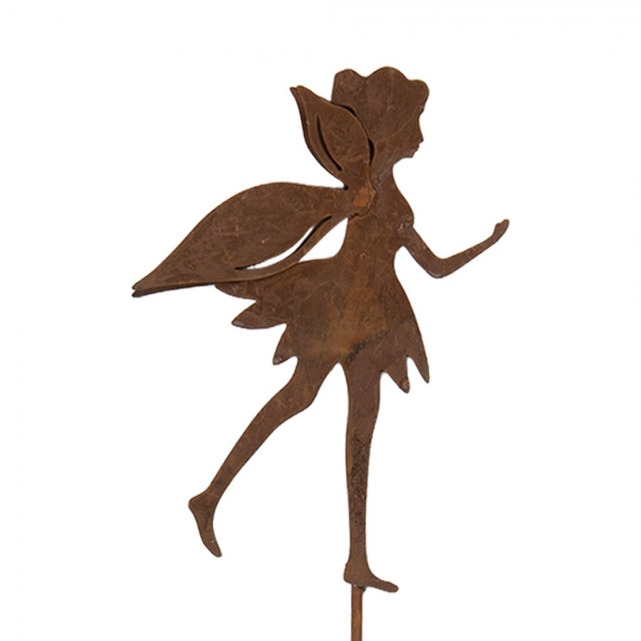 Rustikální rezavý zápich zahradní víla Fairy Rust - 9*1*42 cm