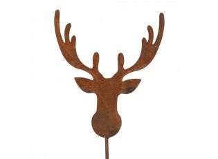 Rustikální rezavý zápich jelen Deer Rust - 9*1*29 cm