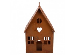 Decorative Figurine House 12x12x18 Cm Brown Metal - 12*12*18 cm