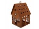 Rezavý svícen ve tvaru domku Rustic Charm - 12*12*18 cm Clayre & Eef
