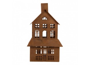 Decorative Figurine House 16x10x31 Cm Brown Metal - 16*10*31 cm