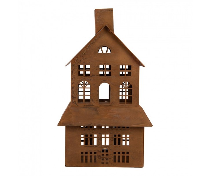 Decorative Figurine House 16x10x31 Cm Brown Metal - 16*10*31 cm Clayre & Eef