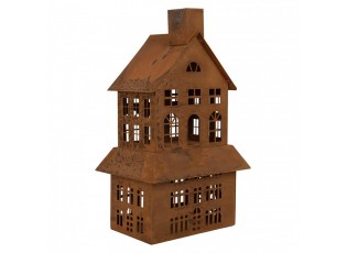Decorative Figurine House 16x10x31 Cm Brown Metal - 16*10*31 cm