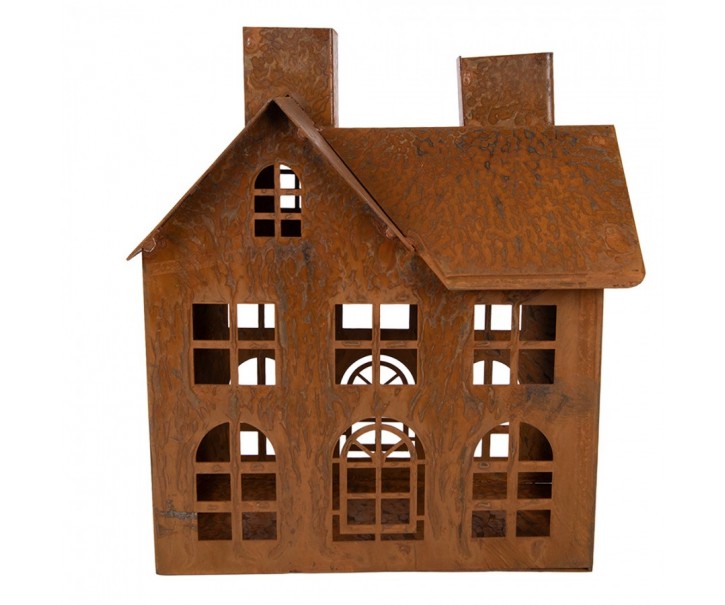 Decorative Figurine House 17x9x22 Cm Brown Metal - 11*19*21 cm Clayre & Eef