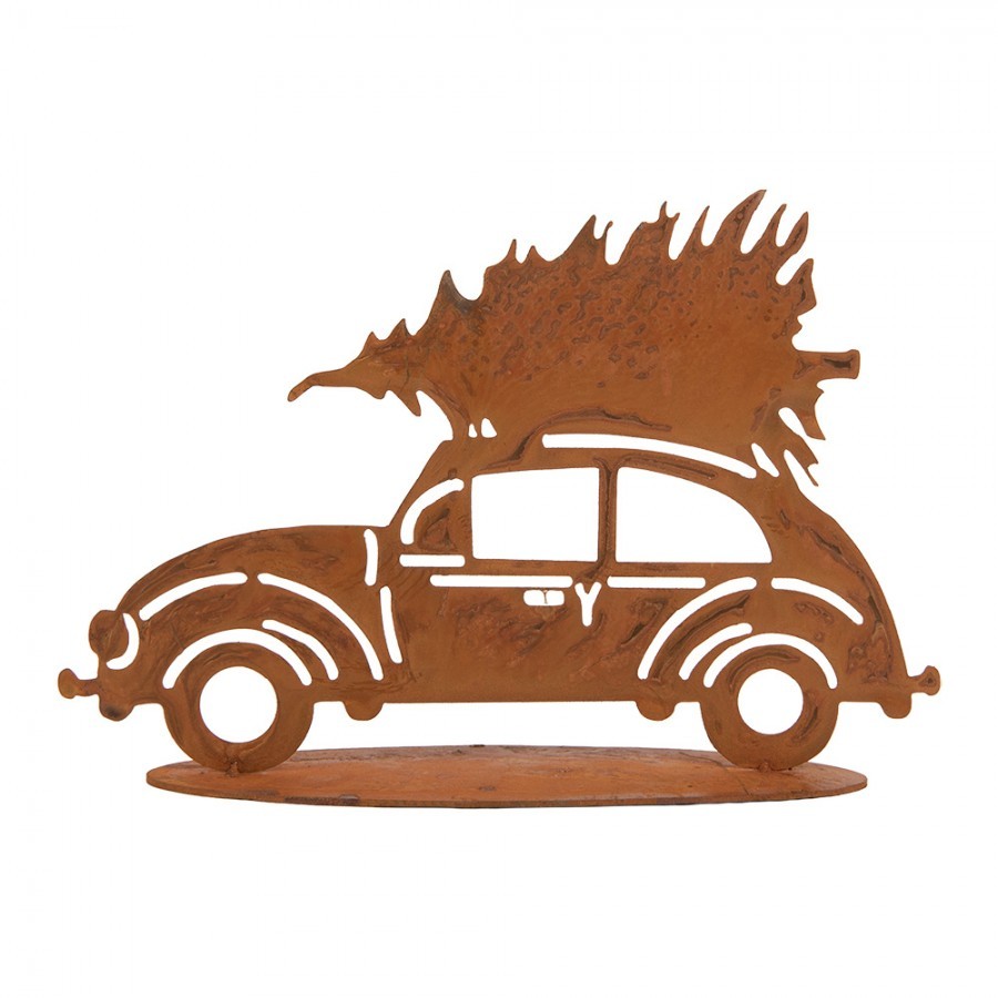 Christmas Decoration Figurine Car 27x8x19 Cm Brown Metal - 27*8*19 cm