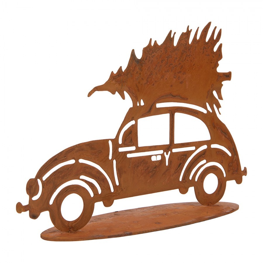 Christmas Decoration Figurine Car 27x8x19 Cm Brown Metal - 27*8*19 cm