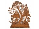Rustikální rezavý svícen s houbami Mushroom Rust - 22*13*23 cm Clayre & Eef