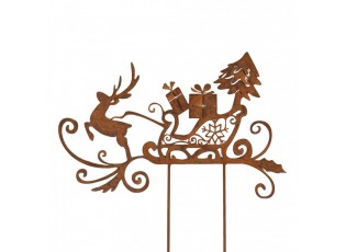 Garden Stake Sled 19x1x45 Cm Brown Metal - 19*1*45 cm