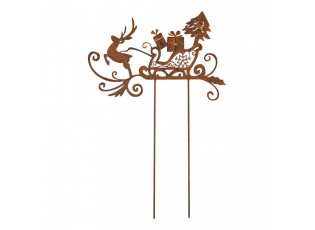 Garden Stake Sled 19x1x45 Cm Brown Metal - 19*1*45 cm