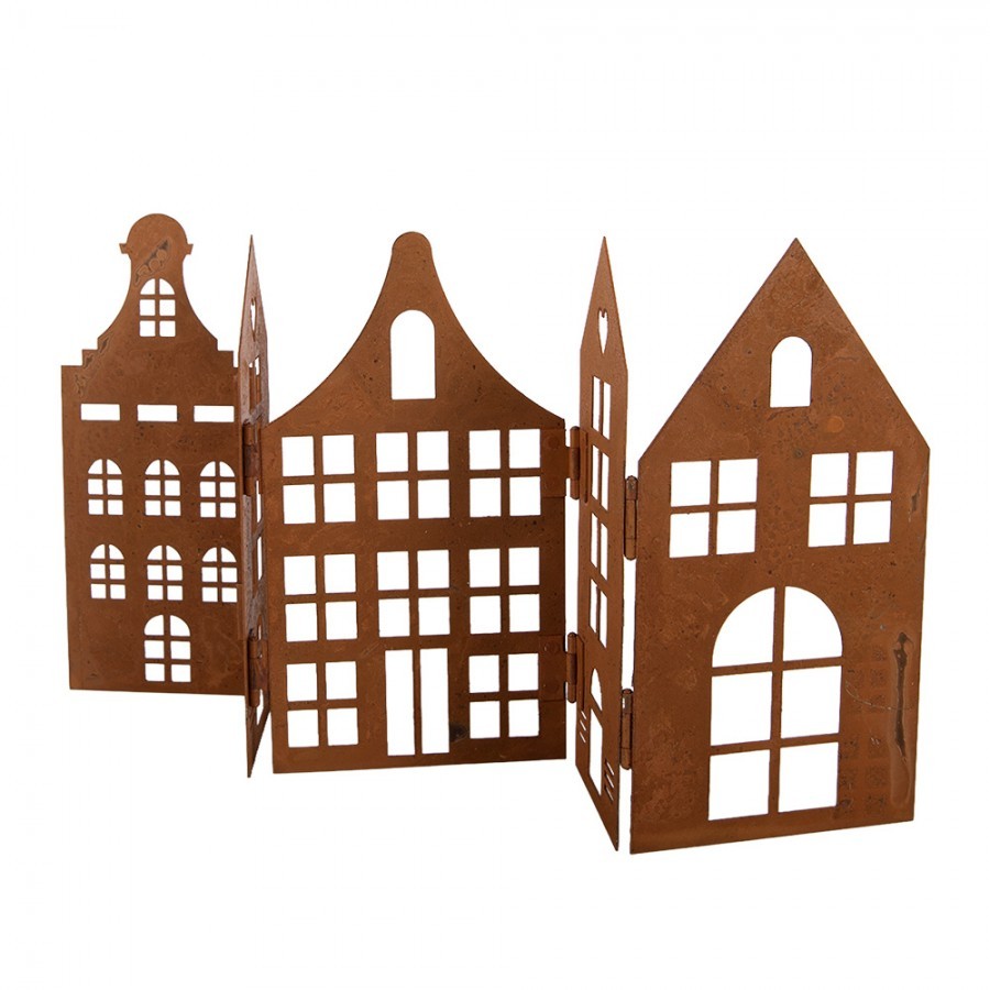 Decorative Figurine House 45x1x21 Cm Brown Metal - 45*1*21 cm