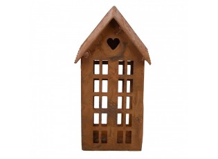 Rezavý svícen ve tvaru domku Rustic Charm - 5*6*12 cm