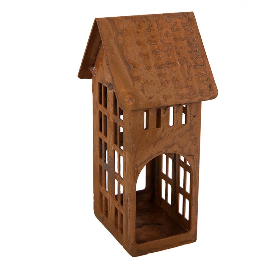 Rezavý malý domek Rustic Charm - 5*6*12 cm
