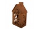 Rezavý svícen ve tvaru domku Rustic Charm - 11*15*26 cm Clayre & Eef