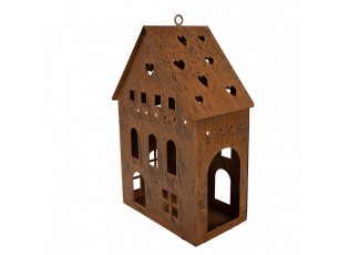 Decorative Figurine House 20x12x29 Cm Brown Metal - 20*12*29 cm