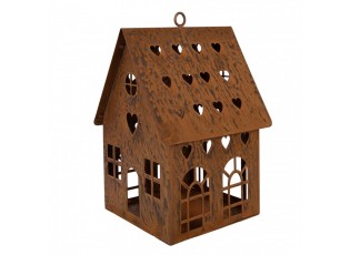 Decorative Figurine House 14x15x22 Cm Brown Metal - 14*15*22 cm