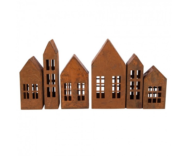 Decorative Figurine House 27x3x14 Cm Brown Metal - (6) 27*3*14 cm Clayre & Eef