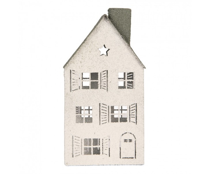 Decorative Figurine House 16x9x32 Cm White Metal - 16*9*32 cm Clayre & Eef