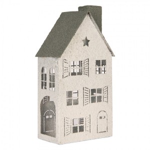 Kovový svícen domek s pískovým povrchem Raw Sand - 16*9*32 cm