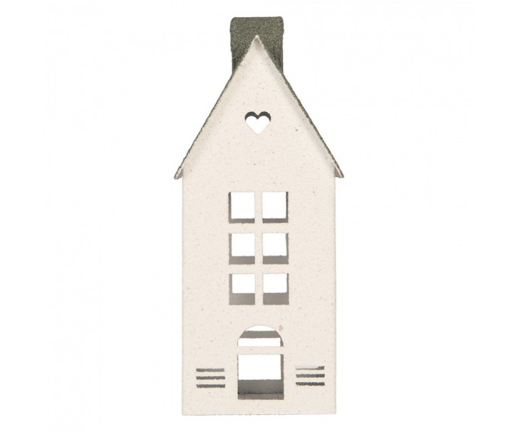 Decorative Figurine House 11x11x29 Cm White Metal - 11*11*29 cm Clayre & Eef