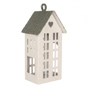 Kovový svícen domek s pískovým povrchem Raw Sand - 7*8*17 cm