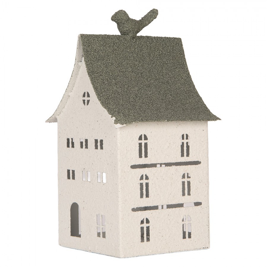 Kovový svícen domek s pískovým povrchem Raw Sand - 12*12*27 cm