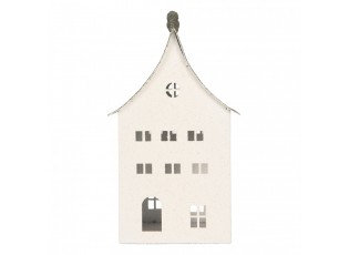 Kovový svícen domek s pískovým povrchem Raw Sand - 20*20*39 cm