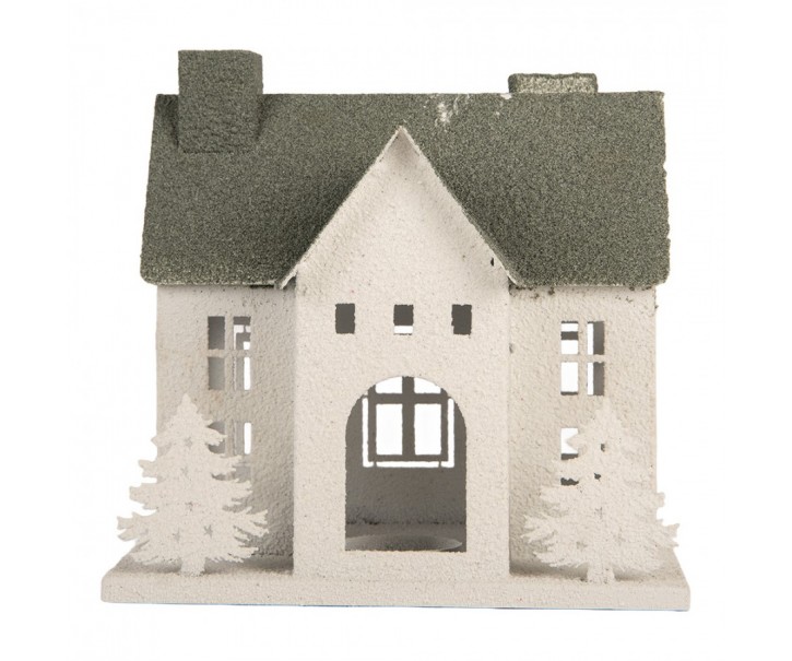 Decorative Figurine House 26x17x26 Cm White Metal - 26*17*26 cm Clayre & Eef