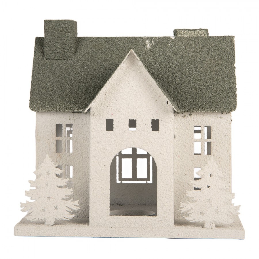 Kovový svícen domek s pískovým povrchem Raw Sand - 26*17*26 cm Clayre & Eef Kovový svícen domek s pískovým povrchem Raw Sand - 26*17*26 cm Clayre & Eef