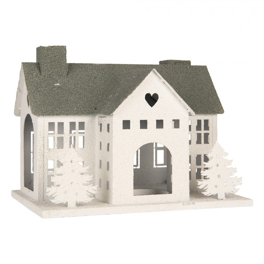 Kovový svícen domek s pískovým povrchem Raw Sand - 36*23*32 cm