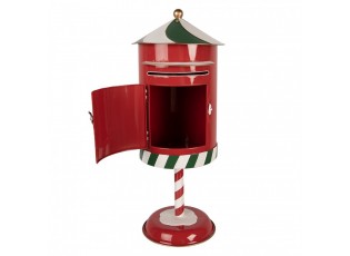 Christmas Decoration Figurine Mailbox ? 24x58 Cm Red Metal - ? 24*58 cm