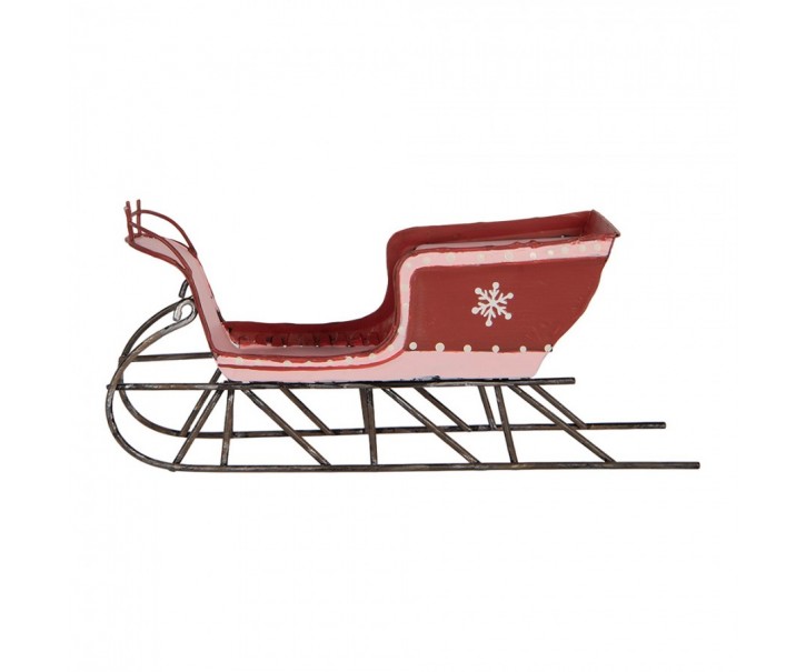 Christmas Decoration Figurine Sled 20x9x6 Cm Red Metal - 20*6*9 cm Clayre & Eef