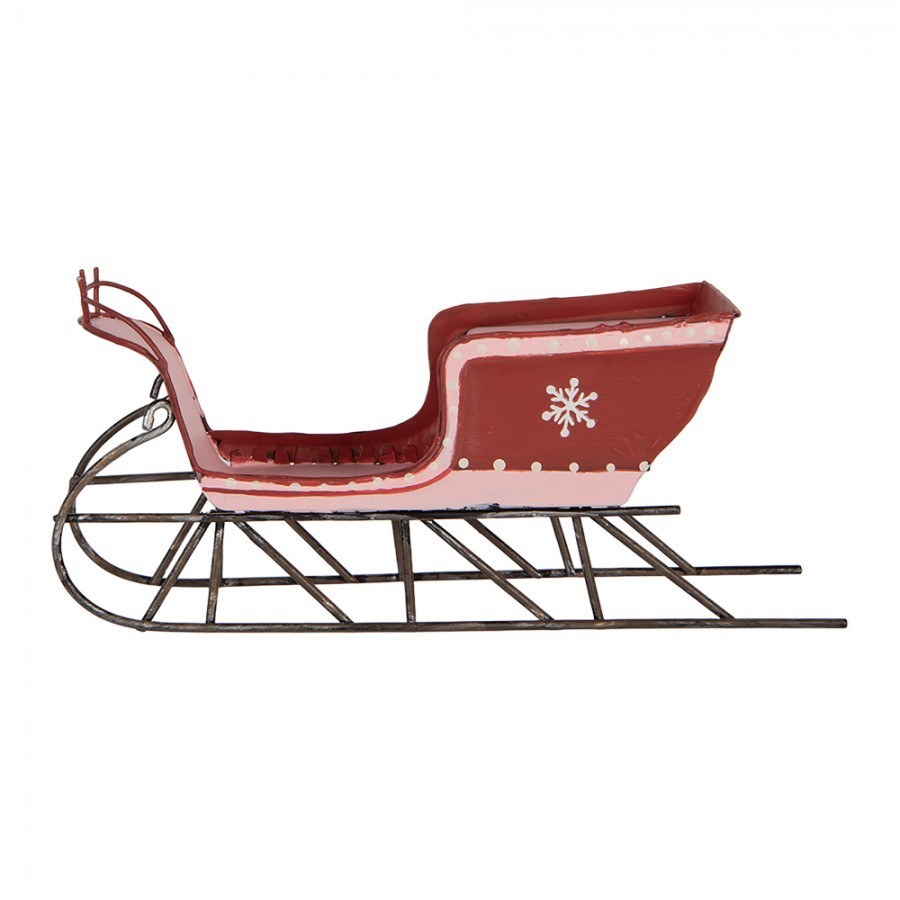 Christmas Decoration Figurine Sled 20x9x6 Cm Red Metal - 20*6*9 cm