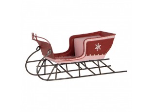 Christmas Decoration Figurine Sled 20x9x6 Cm Red Metal - 20*6*9 cm