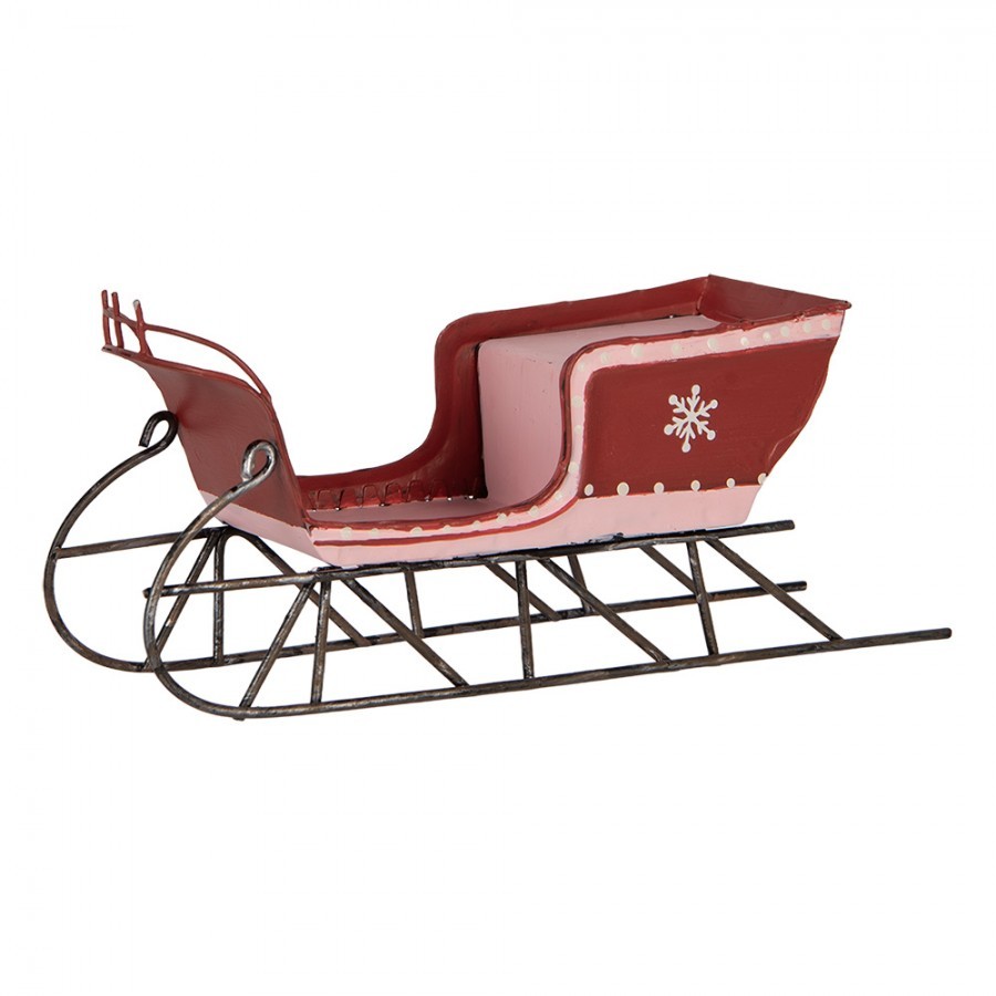 Christmas Decoration Figurine Sled 20x9x6 Cm Red Metal - 20*6*9 cm