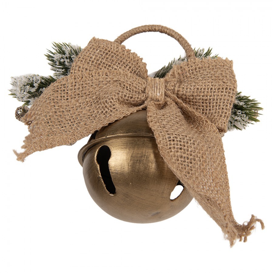 Christmas Decoration Figurine Bell 16x7x13 Cm Gold Colored Metal - 16*7*13 cm