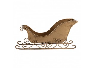 Christmas Decoration Figurine Sled 20x6x9 Cm Gold Colored Metal - 20*6*9 cm
