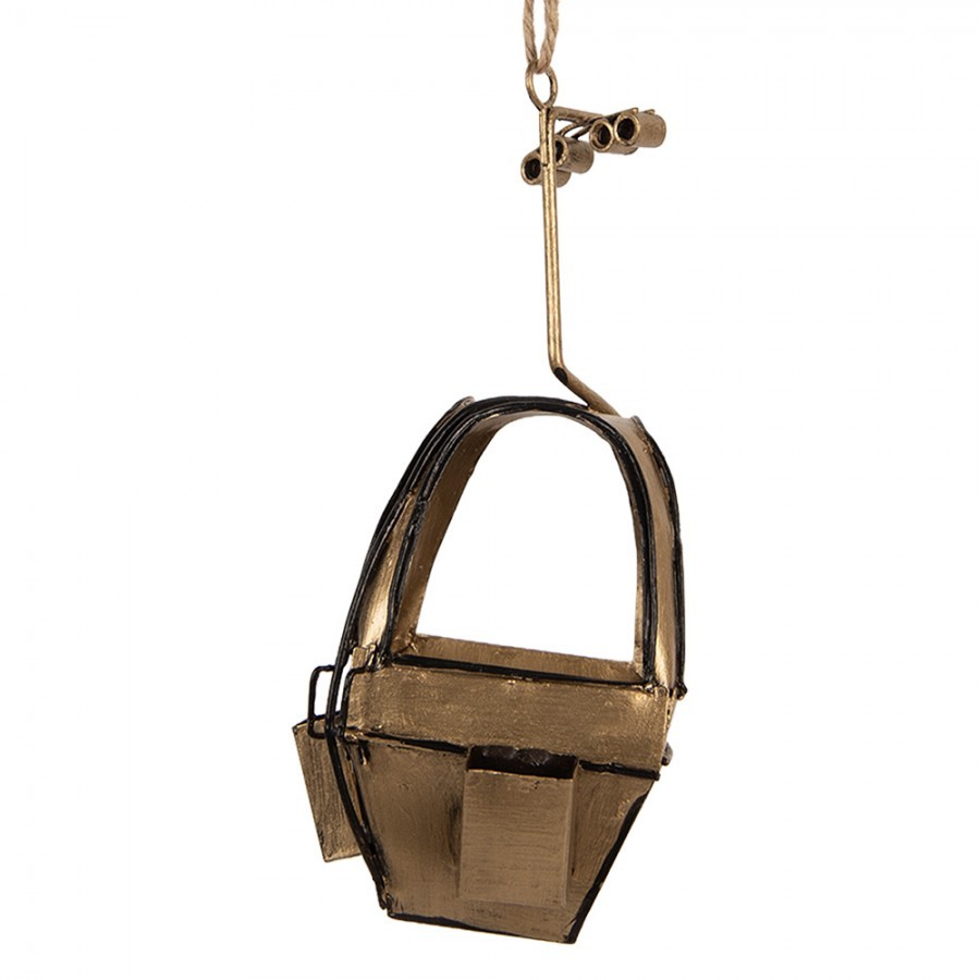 Vánoční ozdoba retro kabinka lanovky - 7*7*17 cm