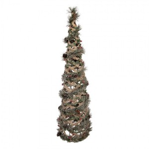 Vánoční zasněžený proutěný stromek s LED osvětlením - Ø 15*41 cm / 2*AA
