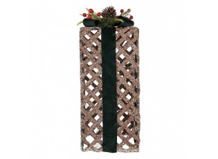 Christmas Decoration Figurine Gift 20x20x53 Cm Brown Rattan - 20*20*53 cm