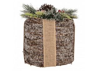 Christmas Decoration With LED Lighting Gift ? 15x18 Cm / 2xAA Brown Rattan - LED ? 15*18 cm / 2*AA