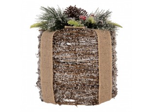 Christmas Decoration With LED Lighting Gift ? 20x25 Cm / 3xAA Brown Rattan - LED ? 20*25 cm / 3*AA