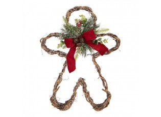 Christmas Decoration With LED Lighting Gingerbread Man 50x8x41 Cm / 3xAA Brown Rattan - 31*11*41 cm