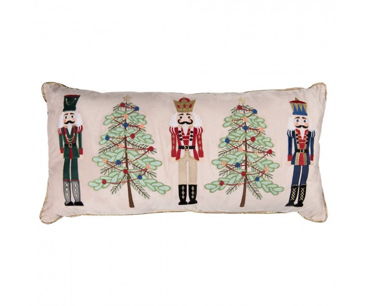 Vánoční dekorační polštář s Louskáčky Nutcracker - 76*35*4 cm Clayre & Eef