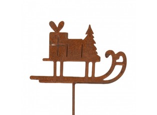 Rustikální rezavý zápich sáňky Sled Rust - 12*1*38 cm